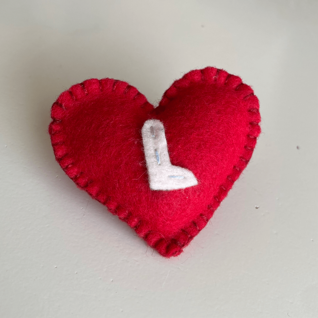 handmade felt heart
